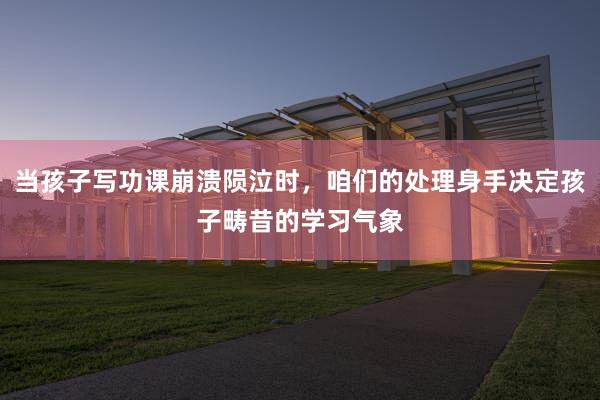 当孩子写功课崩溃陨泣时，咱们的处理身手决定孩子畴昔的学习气象