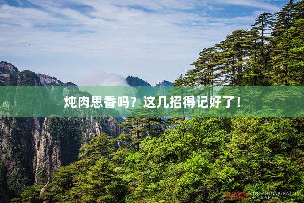 炖肉思香吗？这几招得记好了！