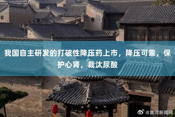 我国自主研发的打破性降压药上市，降压可靠，保护心肾，裁汰尿酸
