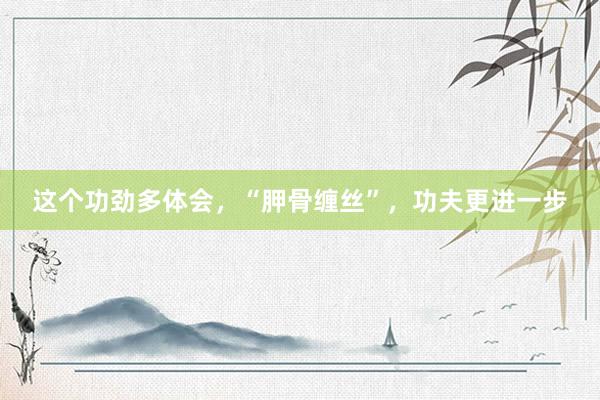 这个功劲多体会，“胛骨缠丝”，功夫更进一步