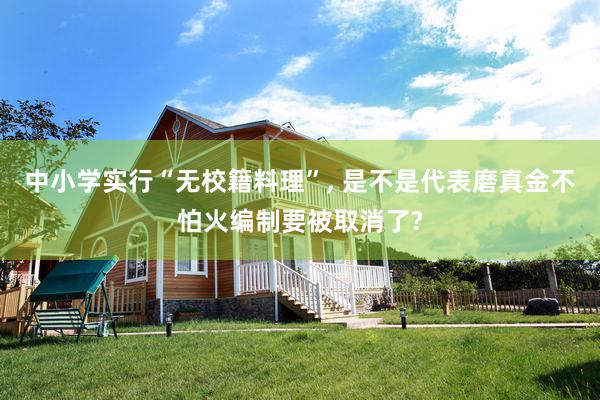 中小学实行“无校籍料理”, 是不是代表磨真金不怕火编制要被取消了?