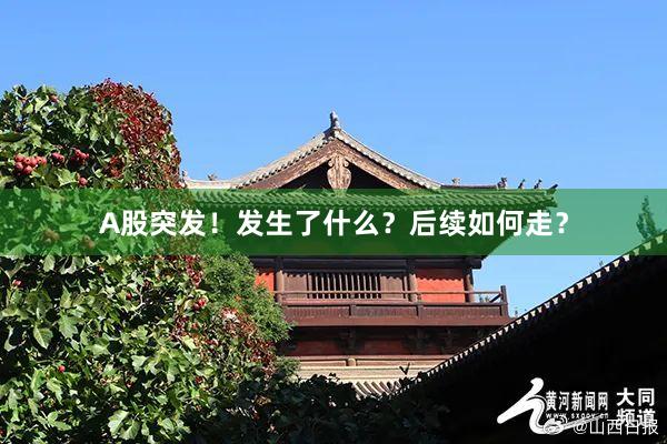 A股突发！发生了什么？后续如何走？