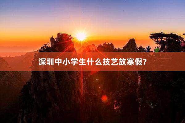 深圳中小学生什么技艺放寒假？