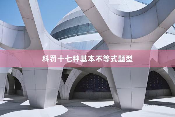 科罚十七种基本不等式题型