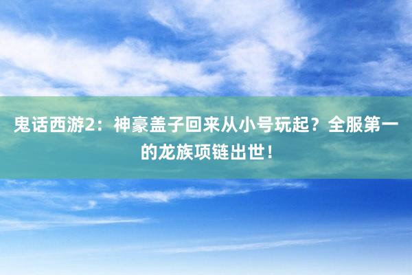 鬼话西游2：神豪盖子回来从小号玩起？全服第一的龙族项链出世！