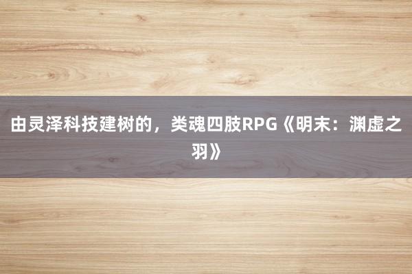 由灵泽科技建树的，类魂四肢RPG《明末：渊虚之羽》