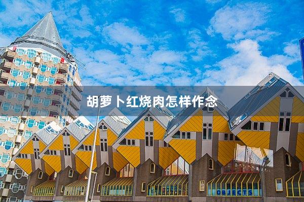 胡萝卜红烧肉怎样作念
