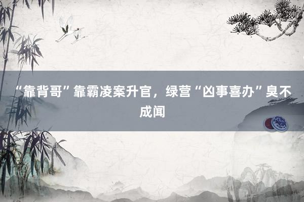 “靠背哥”靠霸凌案升官，绿营“凶事喜办”臭不成闻