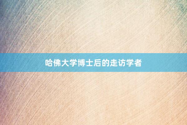 哈佛大学博士后的走访学者