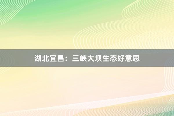 湖北宜昌：三峡大坝生态好意思
